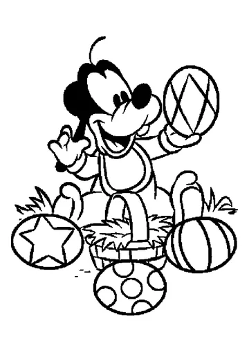 Baby Goofy has fun coloring page