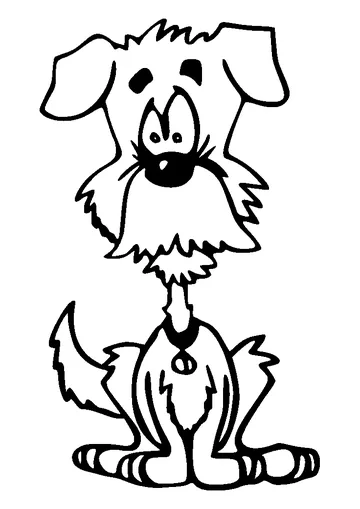 A mustachioed dog to color coloring page