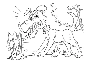 Attention Furious Dog! coloring page