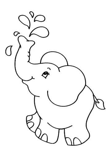 Elephant drawing to print and color coloring page