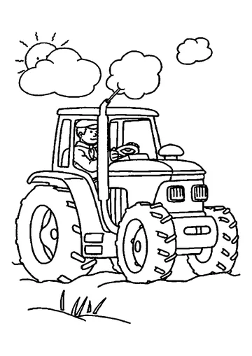 Tractor coloring page