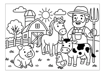 The quiet life on the farm coloring page