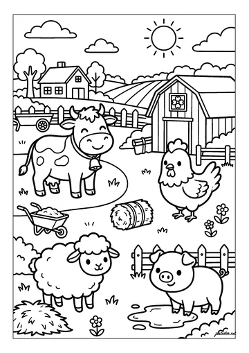 The Happy Farm coloring page