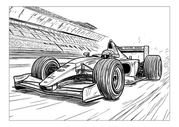 Superb Formula 1 coloring page