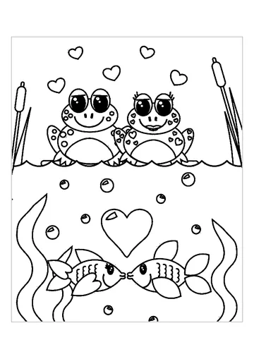 Fish hooks coloring page