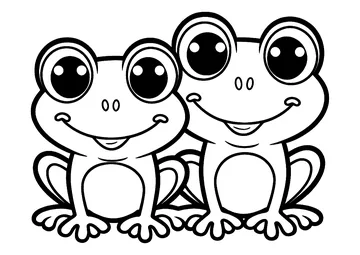 Two pretty frogs coloring page