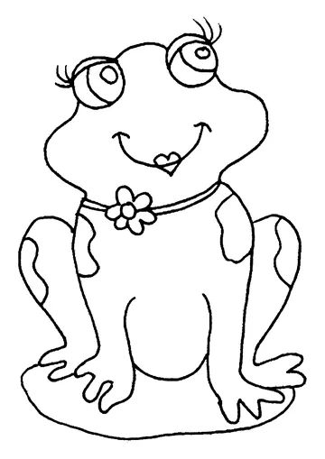 Cute frog coloring page