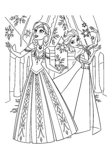 Frozen coloring page