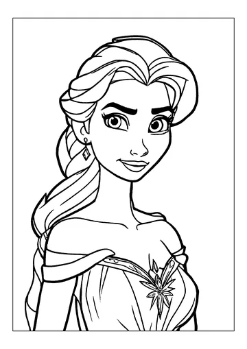 Esla with a stern look coloring page