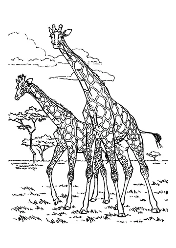 Giraffes coloring page