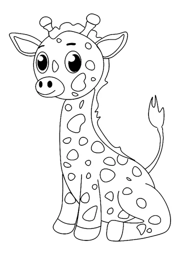 Young giraffe coloring page
