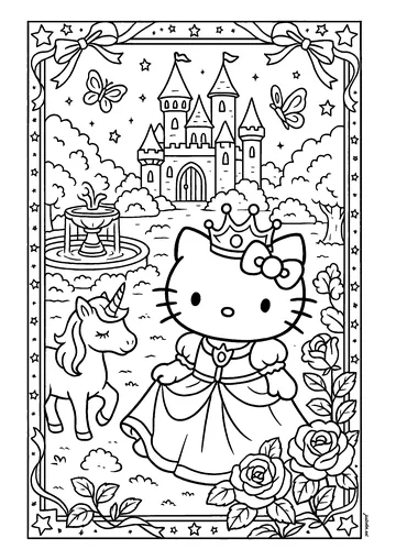 Hello Kitty Princess coloring page