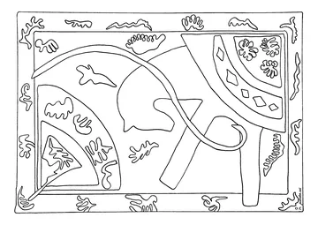 Henri Matisse - The horse, the rider and the clown coloring page