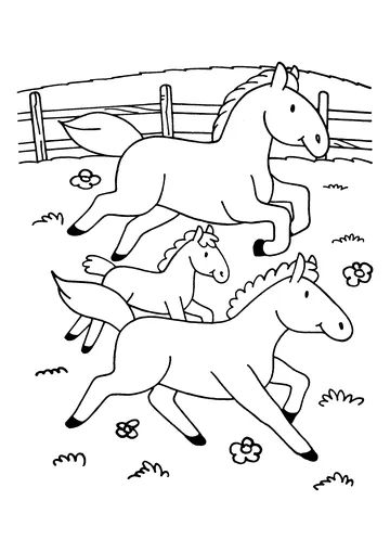 Drawing Horses to color, easy for children coloring page