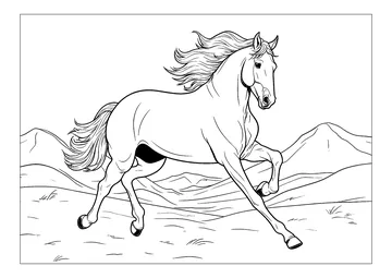 Galloping horse coloring page