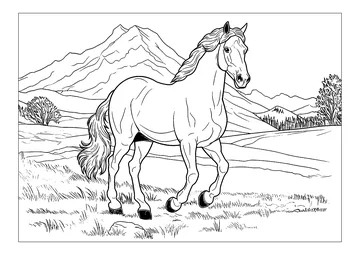 Trotting horse coloring page