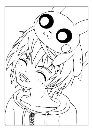 Beautiful Kawaii coloring page