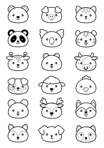 Simple Kawaii coloring page