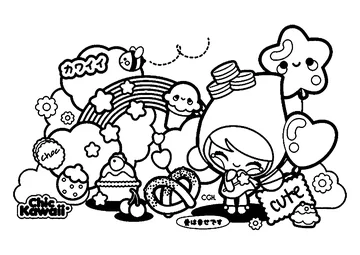 Kawaii coloring page