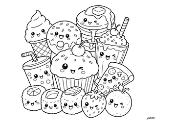 Delirious feast coloring page