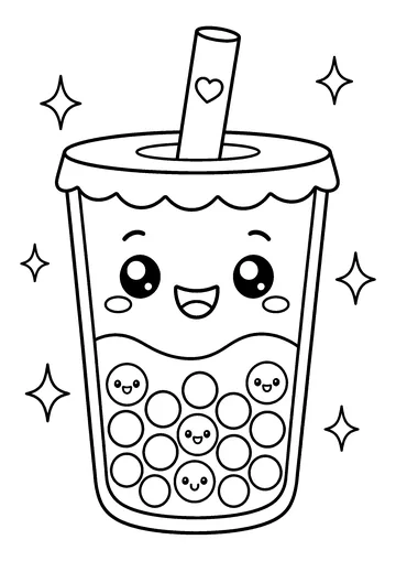 Bubble Tea coloring page