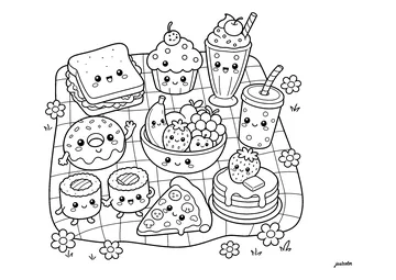 Joyful Flavors Picnic coloring page