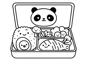 Meals in a box coloring page