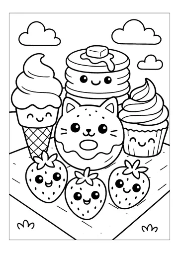 Sweet picnic coloring page
