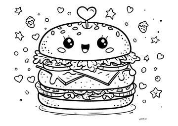 Cheeseburger coloring page