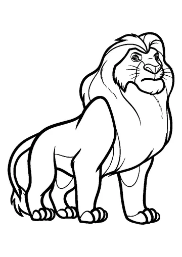 Majestic lion coloring page