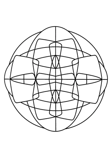 Artistic mandala coloring page