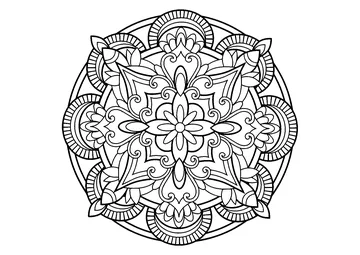 Complex mandala from a free coloring book coloring page