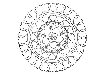 Heart mandala coloring page