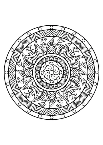 Complex mandala from a free coloring book coloring page