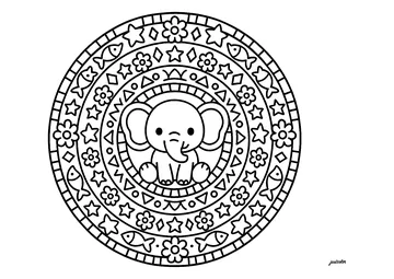 Magic Elephant and Friends coloring page