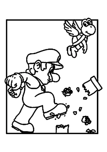 Funny Mario Bros coloring page