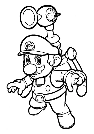 Funny Mario Bros coloring page