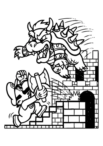 Funny Mario Bros coloring page