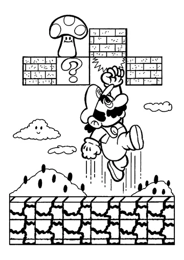 Mario Bros Vintage - 1 coloring page