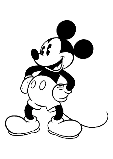 The original style of Mickey Mouse, created by the great Walt Disney coloring page