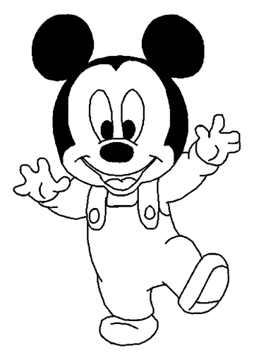 Mickey's first steps coloring page