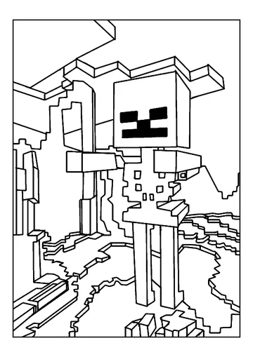 Easy Minecraft coloring page
