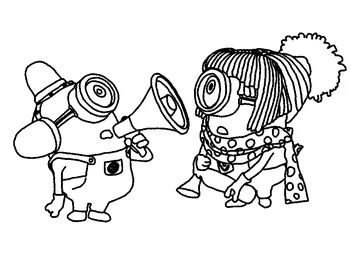 Fun Minions coloring page