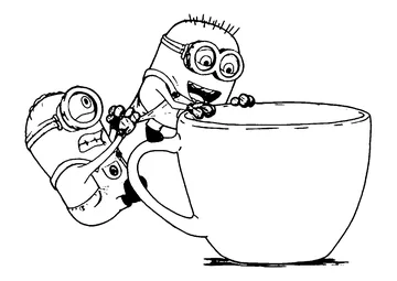 Beautiful Minions Coloring, simple, for children coloring page