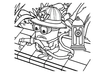 Un Minion pompier coloring page