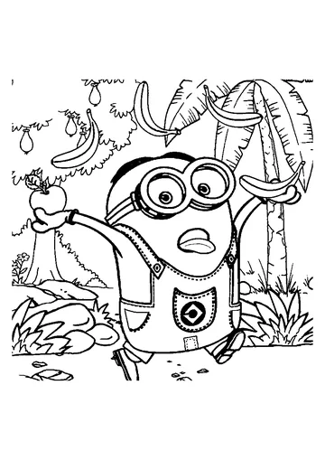 Banana hunt! coloring page