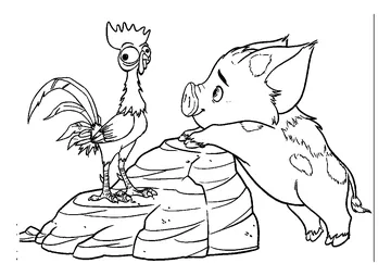 Vaiana image to color, easy coloring page