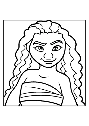 Vaiana image to print and color coloring page