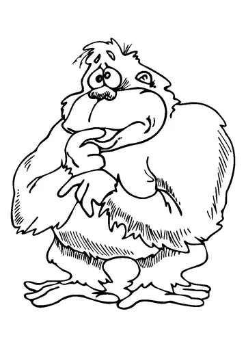 A gentle gorilla coloring page