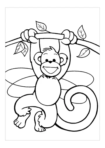 Amazing monkey coloring page